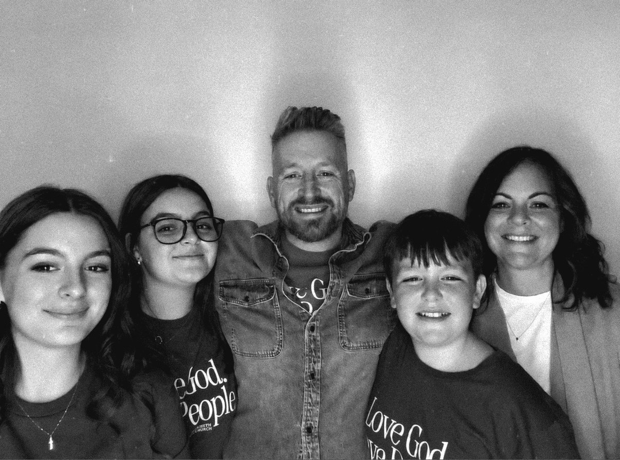 Victor, Jess, and their three children together
